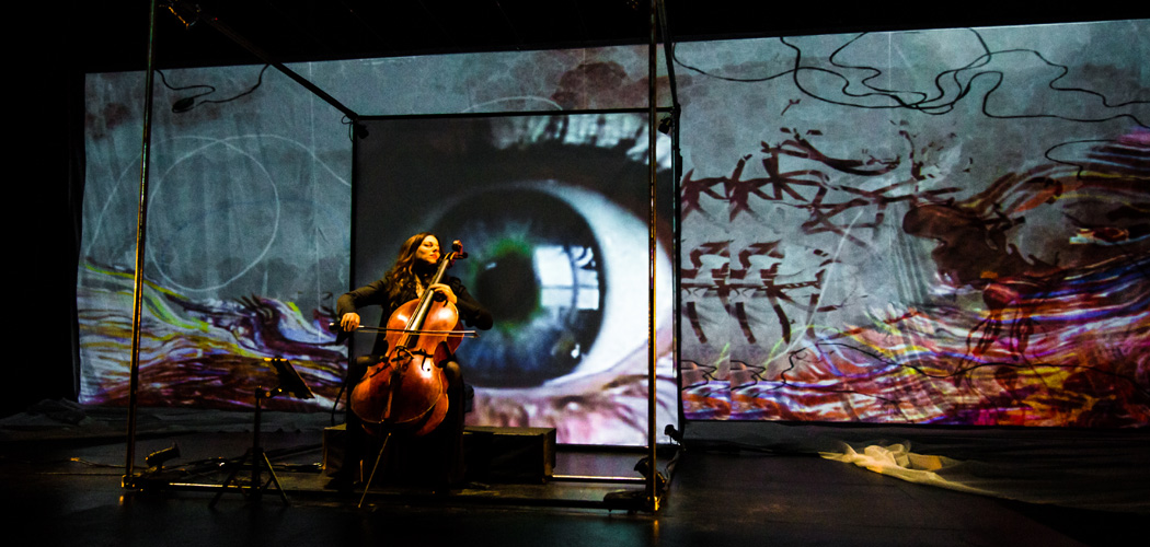 Maya Beiser performs in Paola Prestini's "Labyrinth," produced by Beth Morrison Projects. (Courtesy Jill Steinberg)