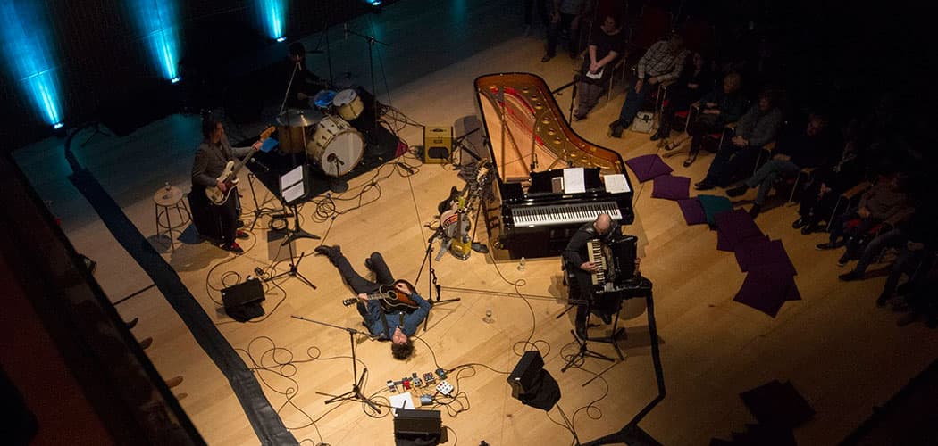 Will Dailey performs at Calderwood Hall at the Isabella Stewart Gardner Museum as part of the Rise music series. (Joe Difazio for WBUR)