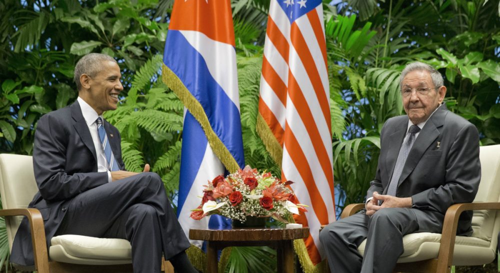 President Obama meets with Cuban President Raul Castro at the Palace of the Revolution, Monday, March 21, 2016 in Havana, Cuba. (Pablo Martinez Monsivais/AP)