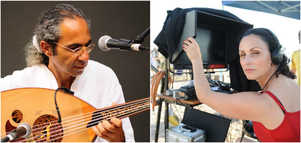 Yair Dalal, on the left, and Hanna Azoulay Hasfari, on the right, are credited as artistic trailblazers who have broadened the lens of Israeli culture to better reflect Israel’s multiculturalism. (Courtesy Jewish Arts Collaborative and Israeli Stage)