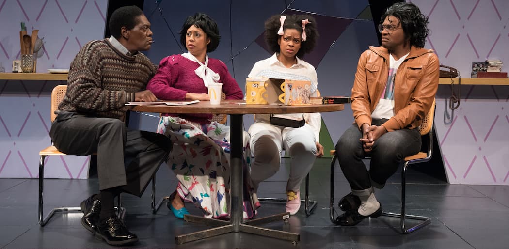 (L-R) Johnny Lee Davenport, Jackie Davis, Tiffany Nichole Greene and Maurice Emmanuel Parent in "Bootycandy." (Courtesy Glenn Perry Photography/SpeakEasy Stage Company