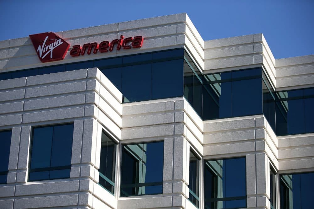A view of the Virgin America headquarters on March 29, 2016 in Burlingame, California. JetBlue Airways and Alaska Air Group are reportedly preparing takeover offer bids for Virgin America airlines. (Justin Sullivan/Getty IA view of the Virgin America headquarters on March 29, 2016 in Burlingame, California. JetBlue Airways and Alaska Air Group are reportedly preparing takeover offer bids for Virgin America airlines. (Photo by Justin Sullivan/Getty Images)