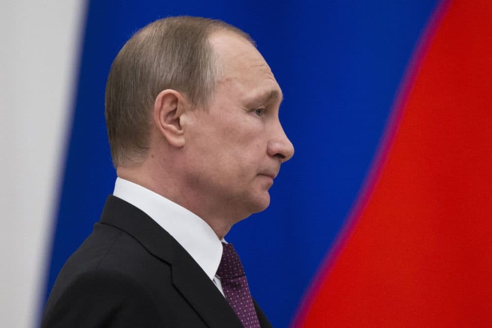 Russian President Vladimir Putin attends a state awards ceremony at the Kremlin in Moscow, on March 10, 2016. (Pavel Golovkin/AFP/Getty Images)