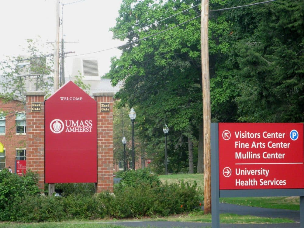 An entrance to UMass-Amherst (Deborah Becker/WBUR)