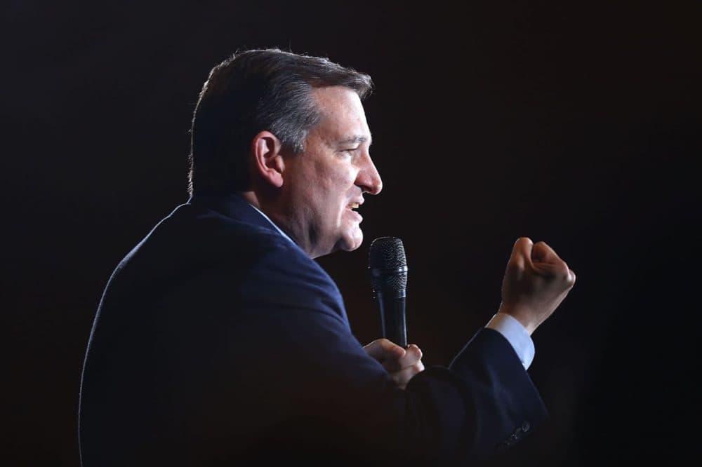 Republican presidential candidate Sen. Ted Cruz (R-TX) speaks during a campaign rally at the Century Center on April 28, 2016 in South Bend, Indiana. (Joe Raedle/Getty Images)