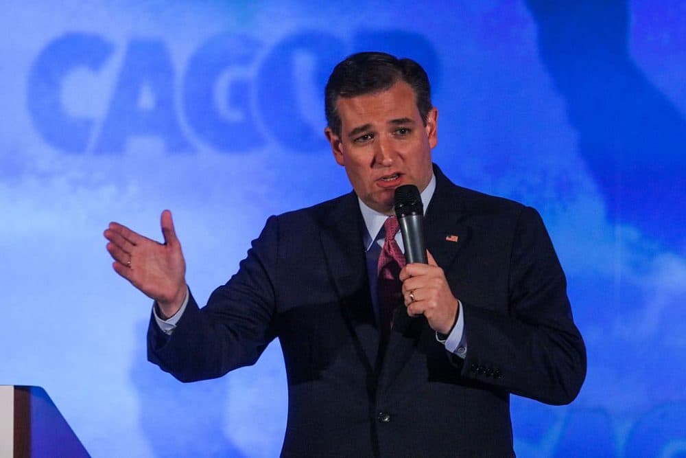 US Republican presidential candidate Ted Cruz addresses the California Republican Party 2016 Convention in Burlingame, California on Saturday, April 30, 2016. (GABRIELLE LURIE/AFP/Getty Images)