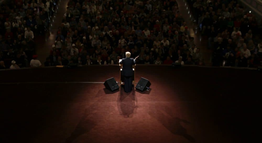 Donald Trump speaks during a rally in Carmel, Ind., on May 2. (Michael Conroy/AP)