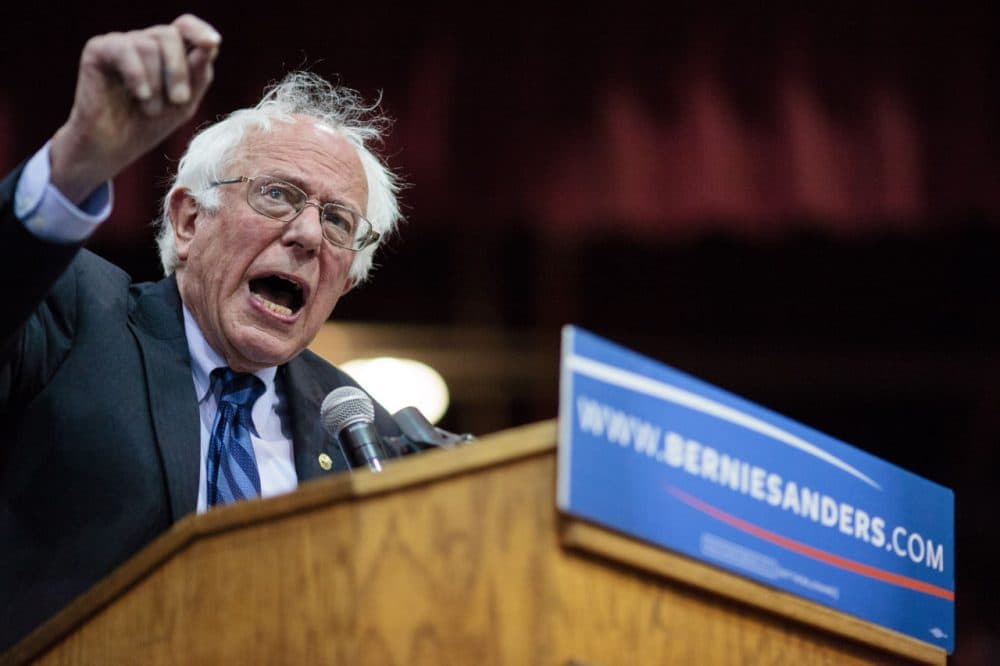 US Democratic presidential candidate Bernie Sanders addresses a campaign rally in Salem, Oregon, May 10, 2016.
Sanders beat rival Democrat Hillary Clinton in the West Virginia primary to bolster his argument for remaining in the race. (Rob Kerr/AFP/Getty Images)