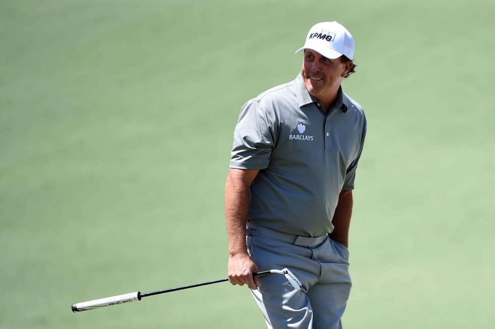 AUGUSTA, GEORGIA - APRIL 08: Phil Mickelson of the United States on the second green during the second round of the 2016 Masters Tournament at Augusta National Golf Club on April 8, 2016 in Augusta, Georgia. (Photo by Harry How/Getty Images)