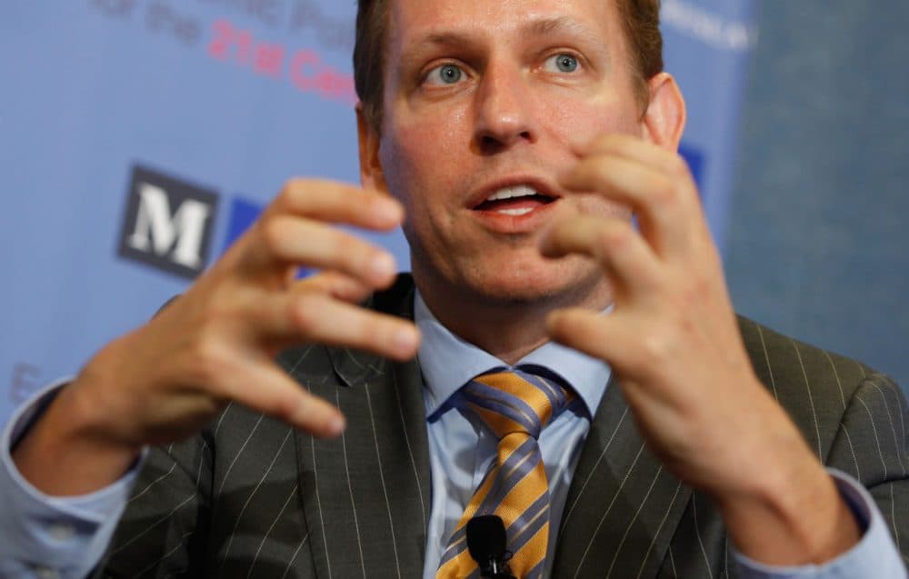 PayPal co-founder and former CEO Peter Thiel speaks about his National Review article, "The End of the Future," during a discussion sponsored by e21, a conservative think tank, and the Manhattan Institute at the National Press Club October 3, 2011 in Washington, DC. (Chip Somodevilla/Getty Images)