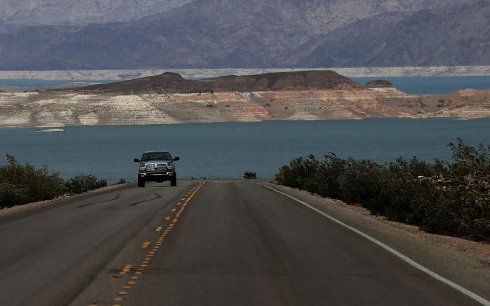 Low water levels are visible at Lake Mead on May 13, 2015 in Lake Mead National Recreation Area, Nevada. As severe drought grips parts of the Western United States, Lake Mead, which was once the largest reservoir in the nation, has seen its surface elevation drop below 1,080 feet above sea level, its lowest level since the construction of the Hoover Dam in the 1930s. (Justin Sullivan/Getty Images)