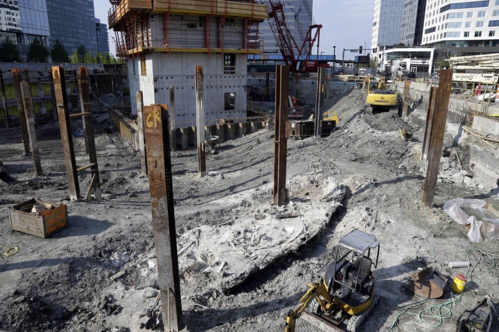 A shipwreck from the 1800s that has been uncovered during construction. (Elise Amendola/AP)