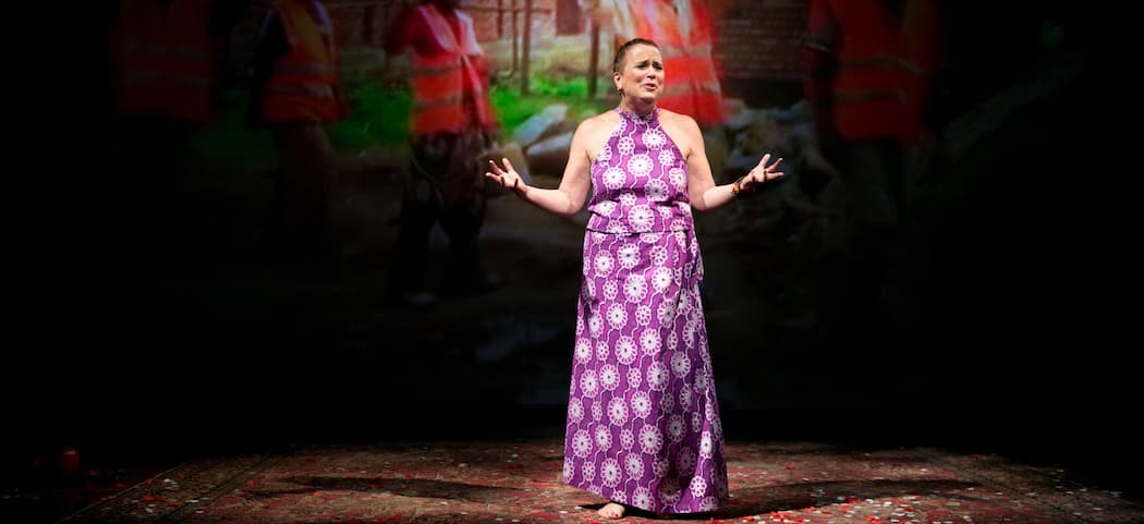 Eve Ensler in "In the Body of the World." (Courtesy Evgenia Eliseeva/American Repertory Theater)