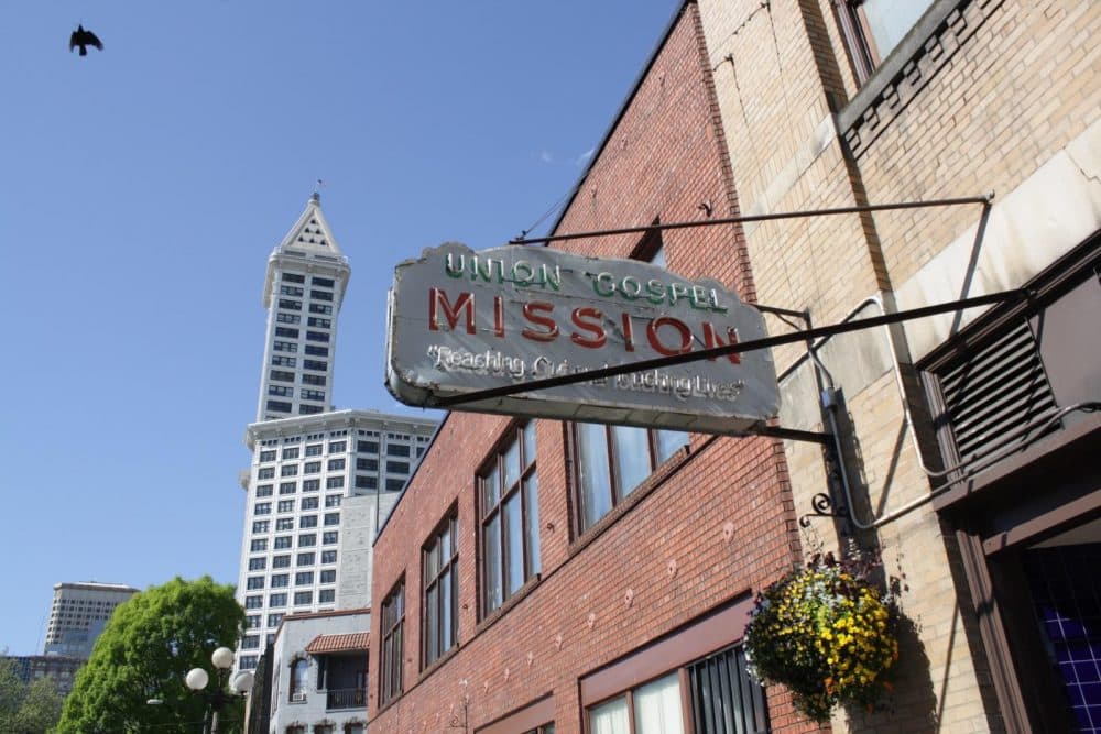 The Union Gospel Mission works with Operation Nightwatch to fill up its spare beds at the end of the night. (Joshua McNichols/KUOW)