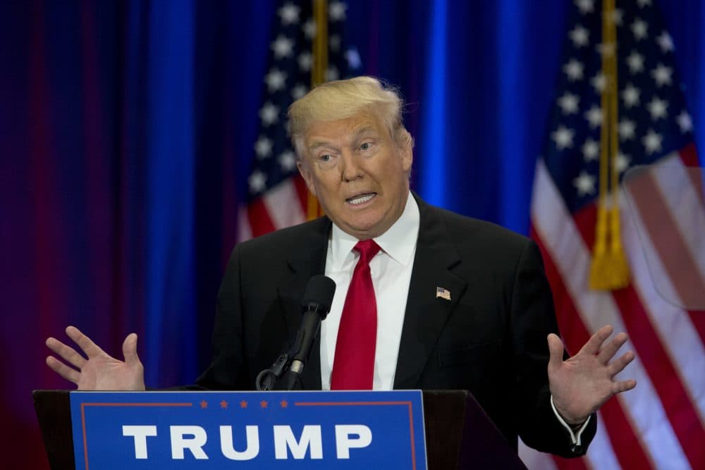 Republican presidential candidate Donald Trump speaks in New York on June 22. (Mary Altaffer/AP)
