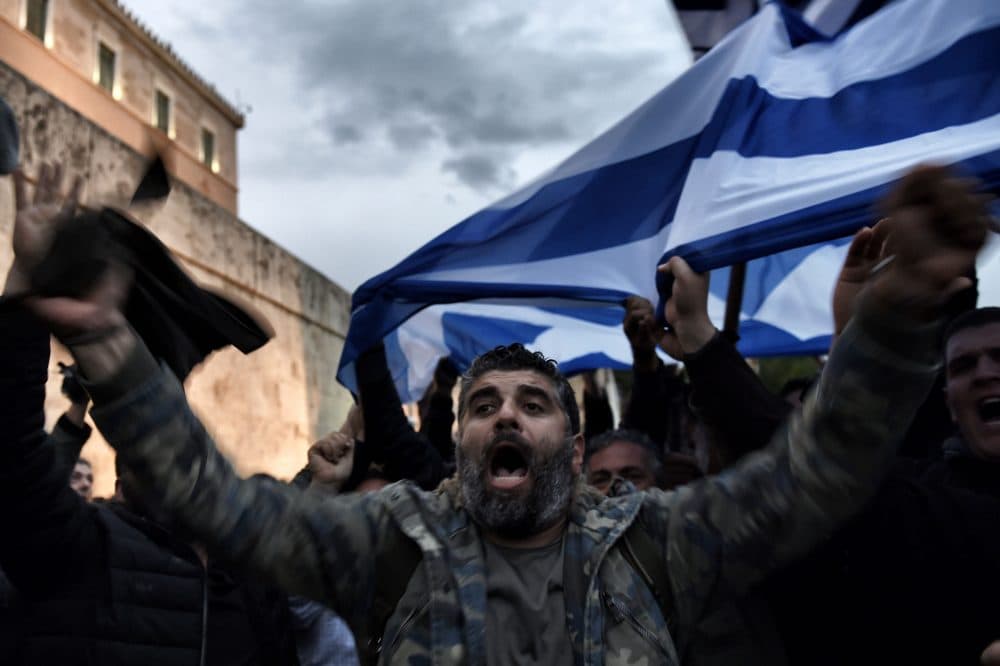Farmers demonstrate outside the Greek parliament during a protest against pension reform and tax issues, on February 12, 2016.
Fears that Greece will exit the eurozone, a "Grexit", could revive if Greek authorities do not come up with "credible" reforms, notably on pensions, a senior IMF official said February 11. (ARIS MESSINIS/AFP/Getty Images)