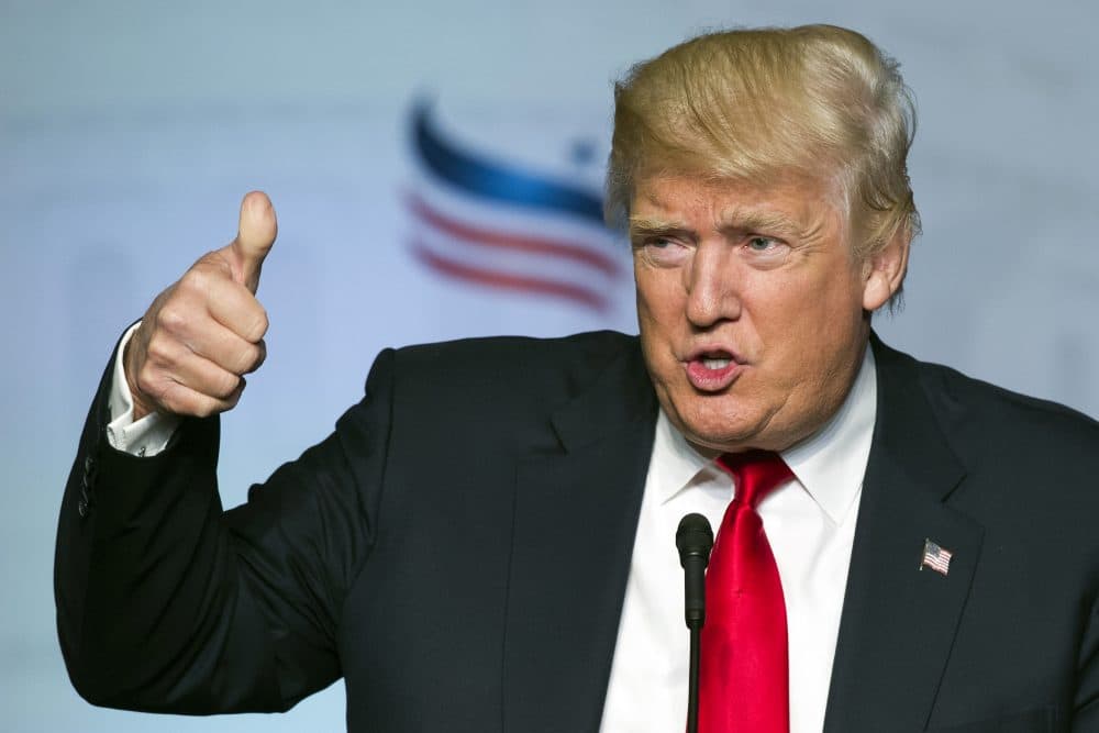 Among other factors, Trump can thank his TV past, angry voters, mainstream media and the GOP's leaders for his success this election, Todd Domke writes. (Cliff Owen/AP)