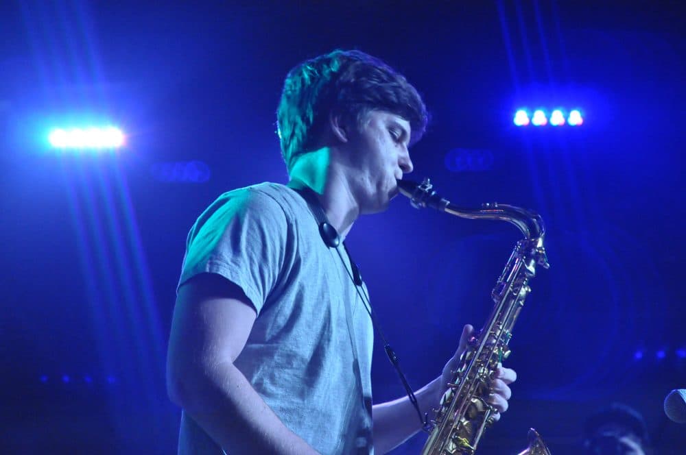Badbadnotgood saxophonist Leland Whitty performs with the group at the NXNE Festival in June 2012. (weeklydig/Flickr)