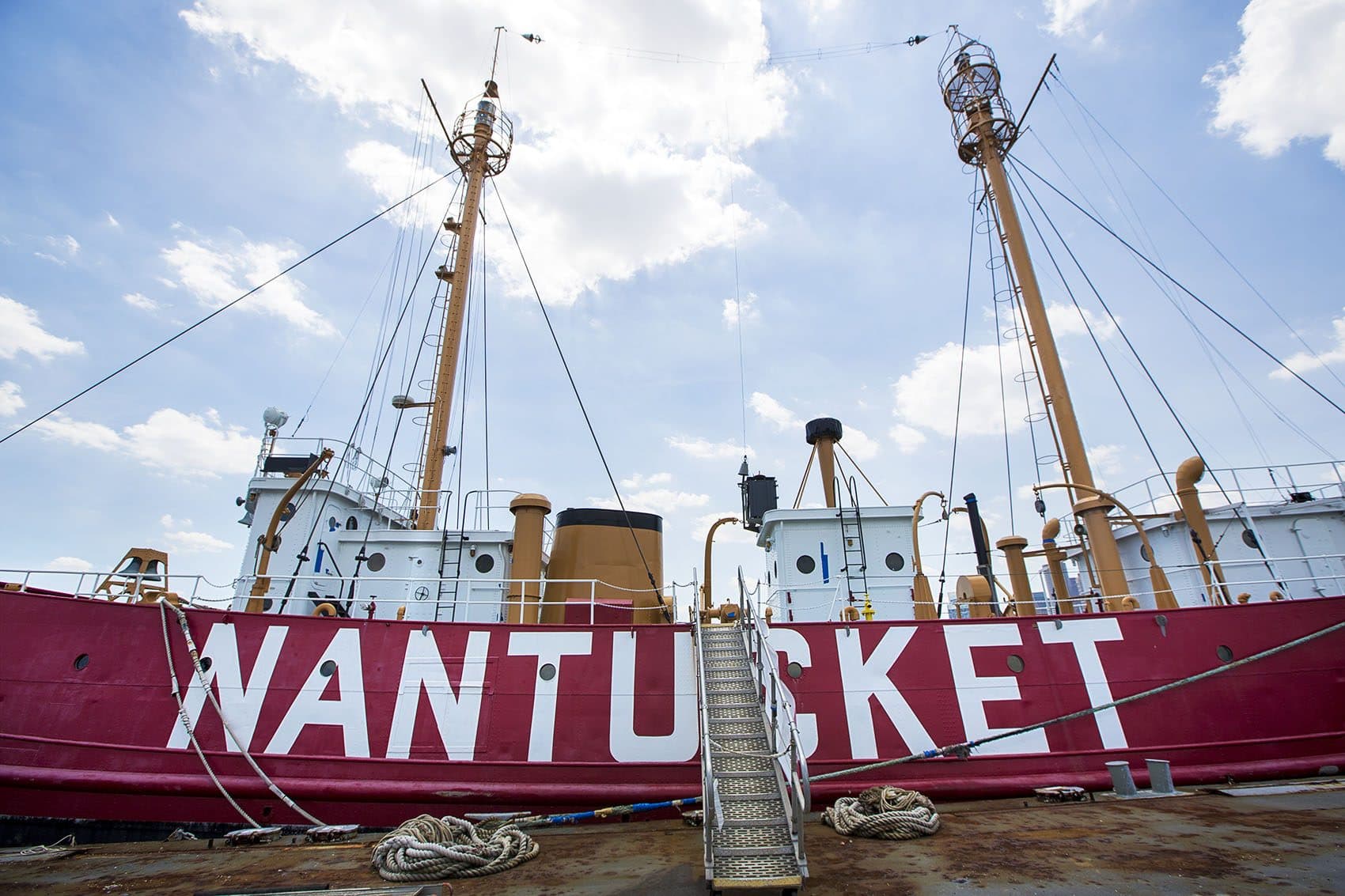 The Nantucket Lightship docked in East Boston. (Jesse Costa/WBUR)