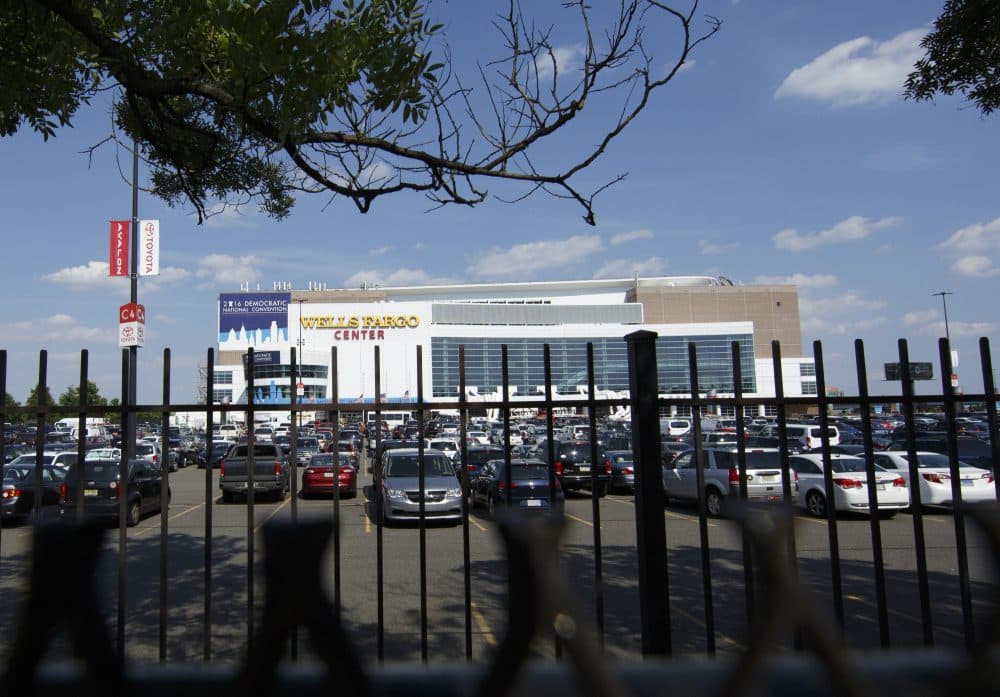 A view of the Wells Fargo Center on Thursday, July 21, 2016 in Philadelphia, in preparation for the Democratic National Convention, which convenes on Monday. (Chris Szagola/AP)