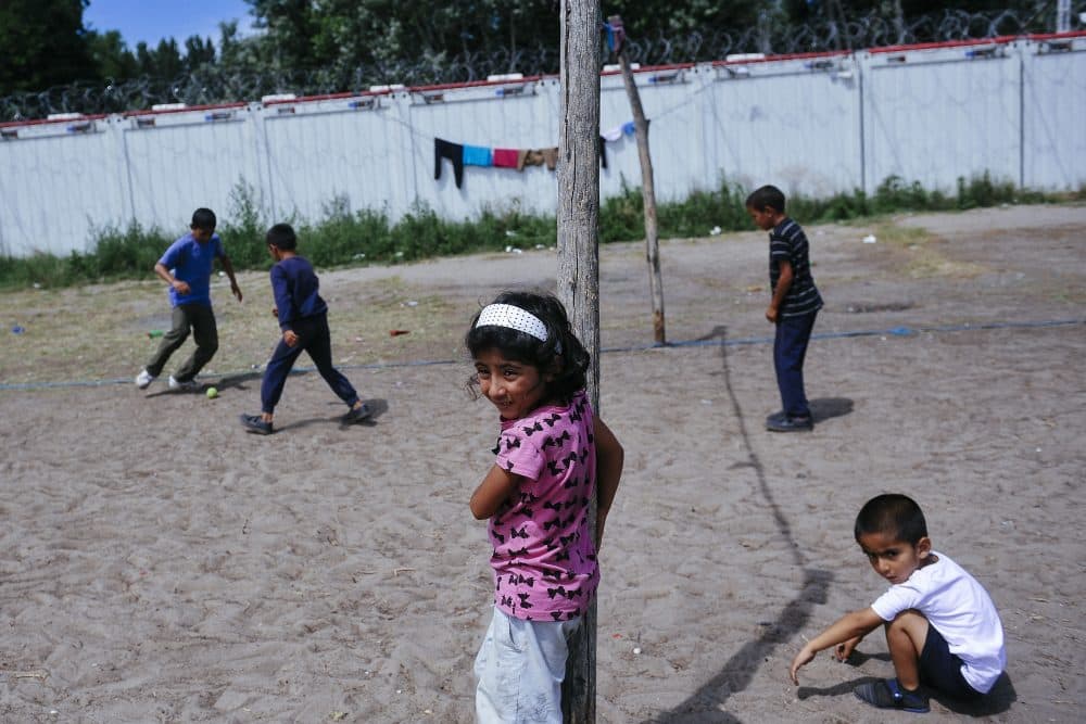 Children play at a migrant camp situated on the Serbia-Hungary border in Horgos on July 8, 2016.
Exhausted but hopeful, hundreds of migrants defy summer heat in a makeshift camp on the Serbia-Hungary border, determined to reach the EU member despite tough new measures aimed at stopping them. (Alexa Stankovic/AFP/Getty Images)