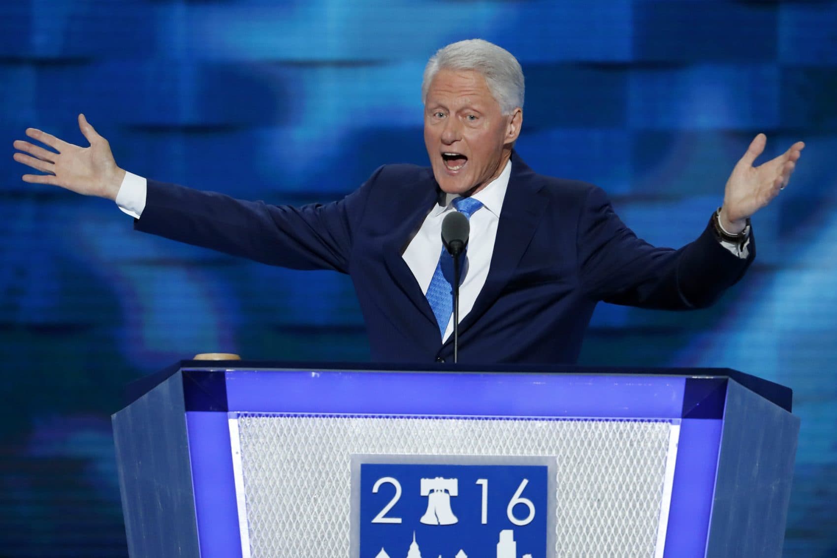 Former President Bill Clinton speaks during the second day of the Democratic National Convention in Philadelphia , Tuesday, July 26, 2016. (J. Scott Applewhite/AP)