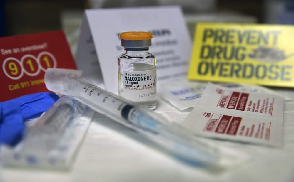 "We find ourselves administering Narcan in drug overdose cases and when the person comes out of it, they don't want to go to the hospital," said Norwood Police Chief William Brooks III. "If a person just takes off and runs from us we can't take them into custody." Pictured, a kit with naloxone, also known by its brand name Narcan, is displayed in New Jersey. (Mel Evans/AP)
