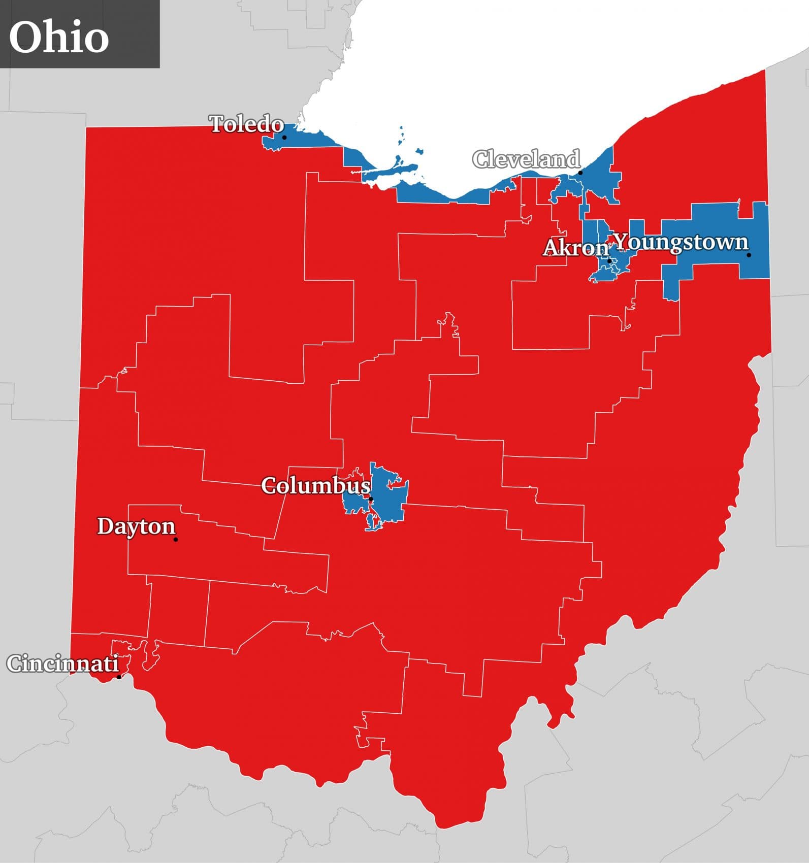 Political Map Of Ohio Table Rock Lake Map Images