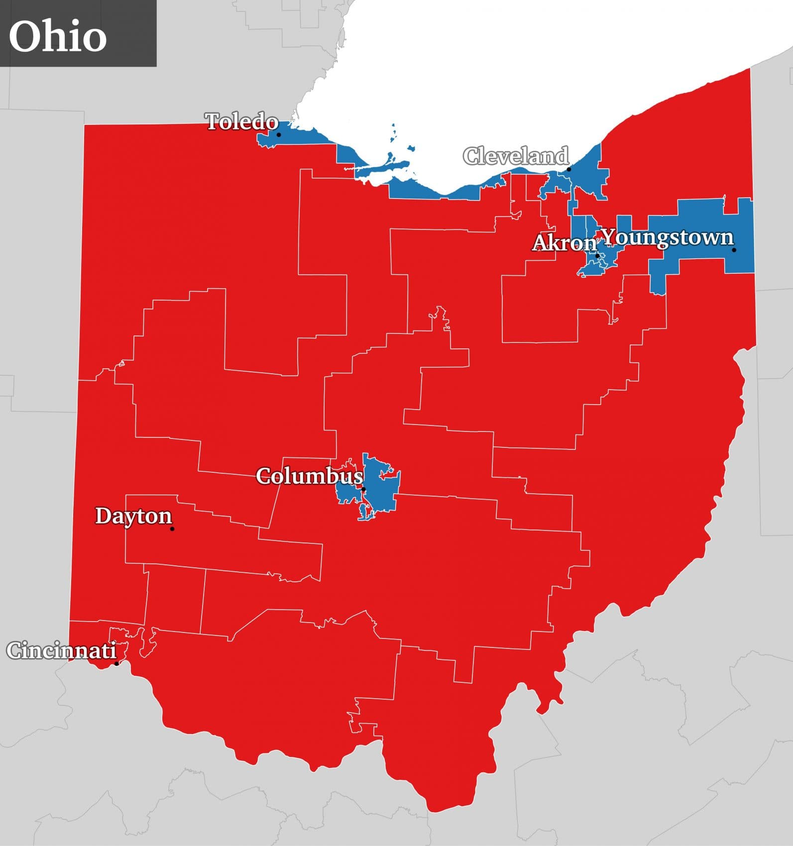 Political Map Of Ohio Table Rock Lake Map Images   OH All 