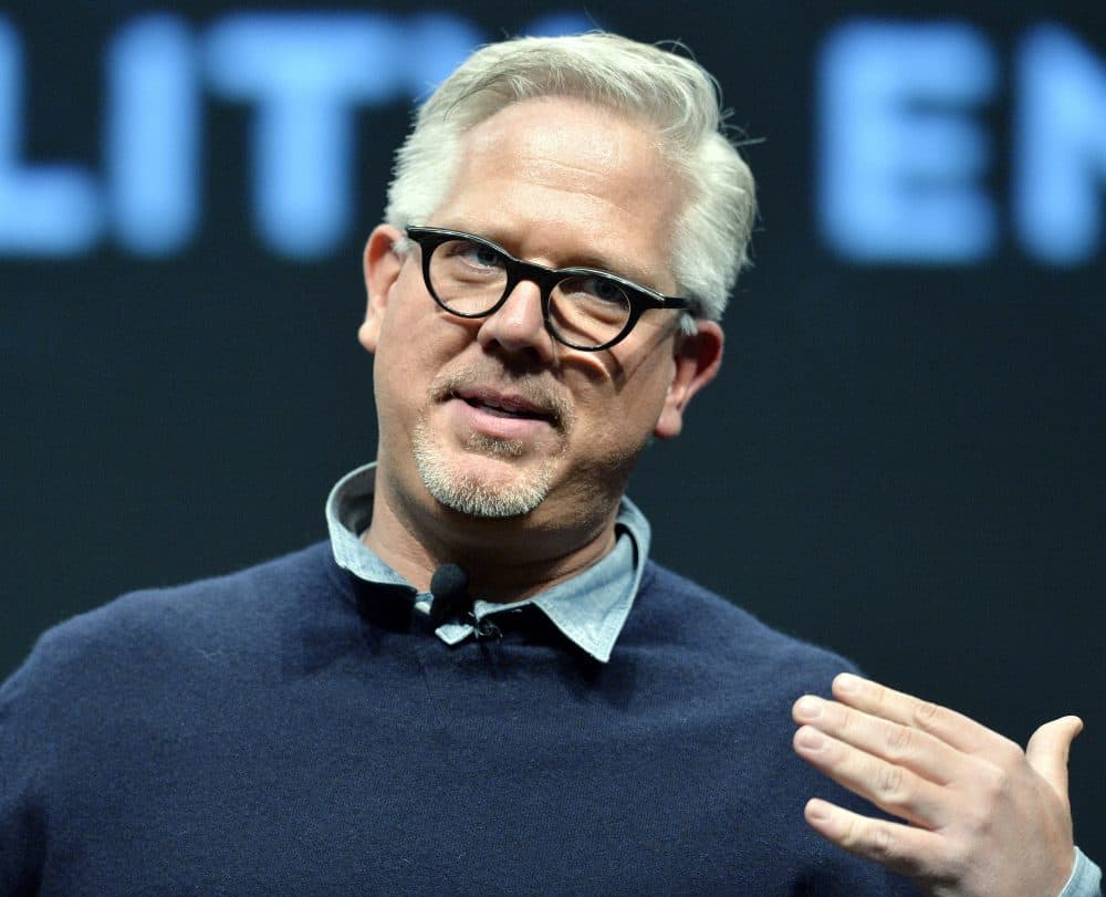 Radio and television personality Glenn Beck in an April 2014 gathering in Kentucky. Earlier in 2014, a Saudi Arabian man injured in the Boston Marathon bombings filed a defamation lawsuit against Beck, accusing him of saying on the air that the plaintiff was "the money man" behind the attack. (Timothy D. Easley/AP)