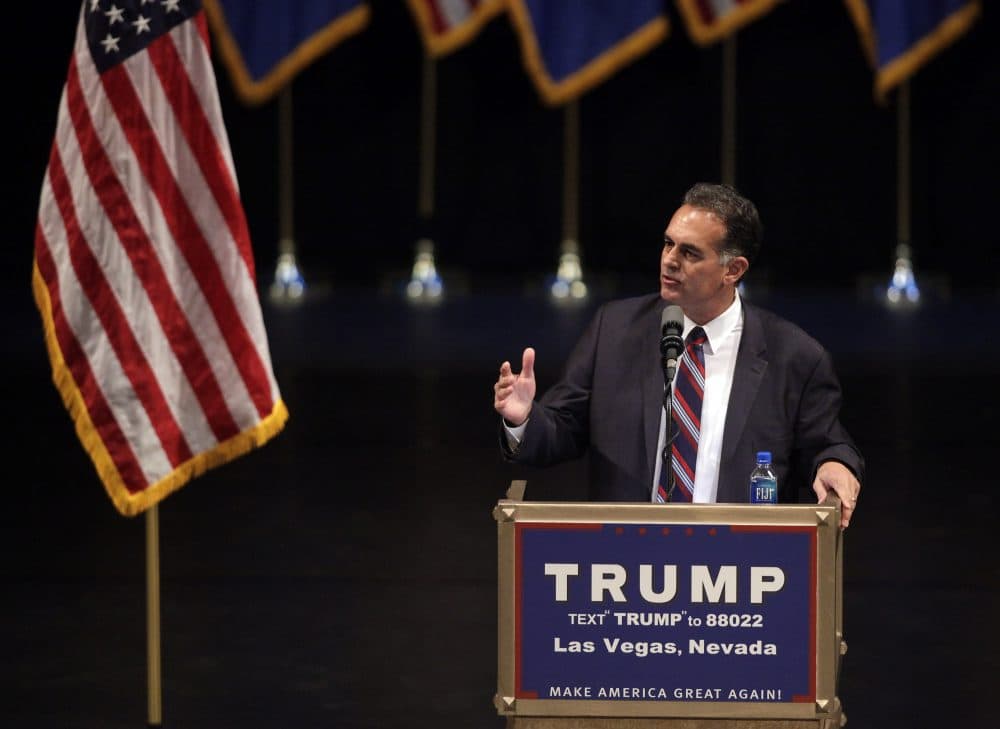 Republican congressional candidate Danny Tarkanian speaks during a rally for Republican presidential candidate Donald Trump at the Treasure Island Hotel in Las Vegas, Nevada, on June, 18, 2016. (John Gurzinski/AFP/Getty Images)