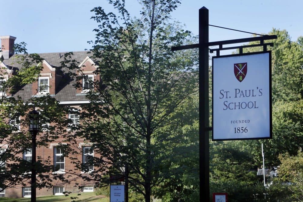 The entrance to St. Paul's School in Concord, N.H. in 2015. (Jim Cole/AP)