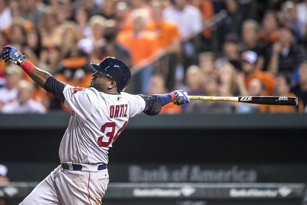 David Ortiz is having one of the best seasons of his career. He's also 40 years old and planning to retire at the end of the season. Bill Littlefield has a prediction for his final game. (Billie Weiss/Boston Red Sox/Getty Images)