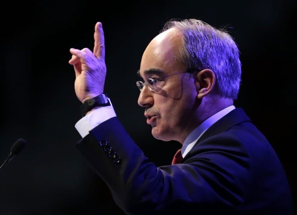 Then-Congressional candidate Bruce Poliquin speaks at the Maine GOP Convention, Saturday, April 26, 2014, in Bangor, Maine. (Robert F. Bukaty/AP)