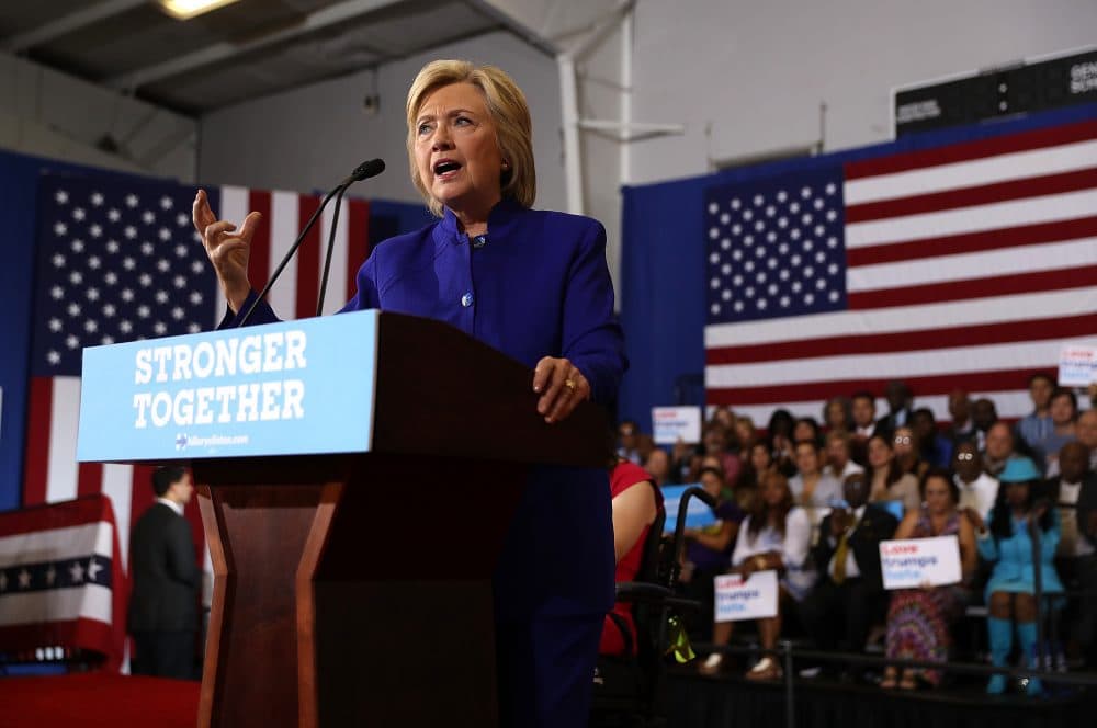 Democratic presidential nominee Hillary Clinton speaks during a campaign event at Frontline Outreach and Youth Center on Sept. 21, 2016, in Orlando, Fla. (Justin Sullivan/Getty Images)