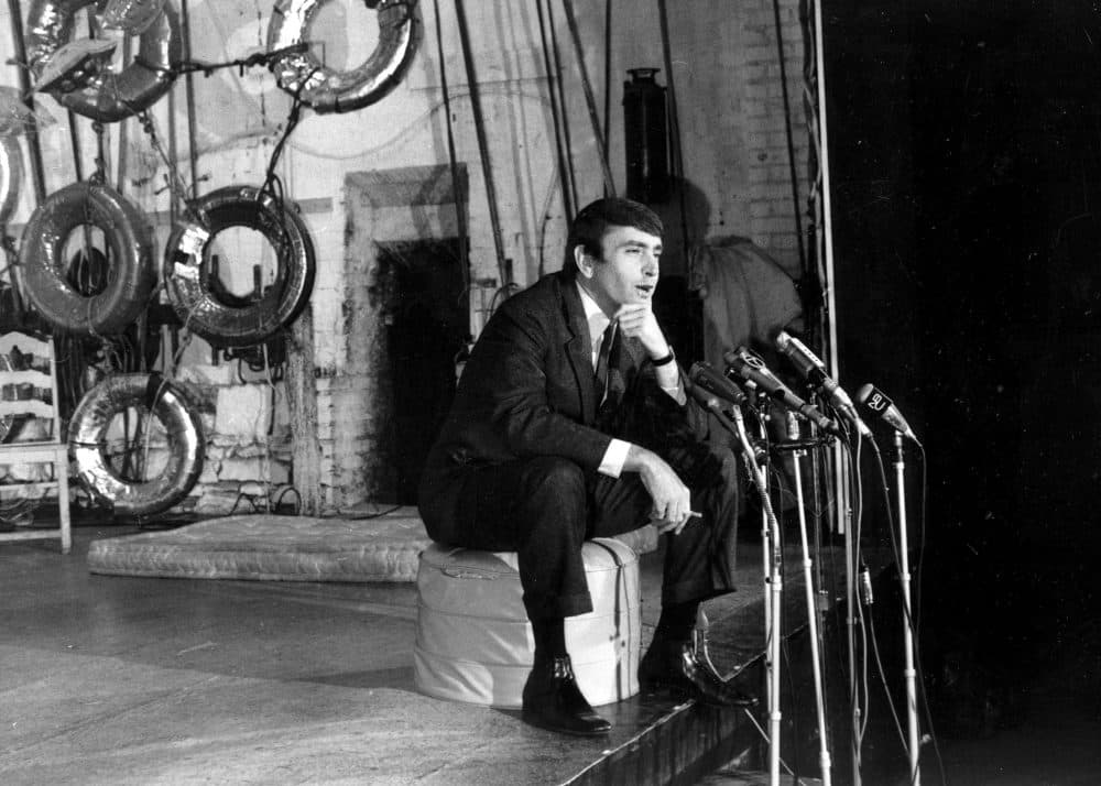 In this May 2, 1967, file photo, playwright Edward Albee, winner of the 1967 Pulitzer Prize for drama, for his play "A Delicate Balance," talks to reporters during a news conference at the Cherry Lane Theater in the Greenwich Village section of New York. (AP)