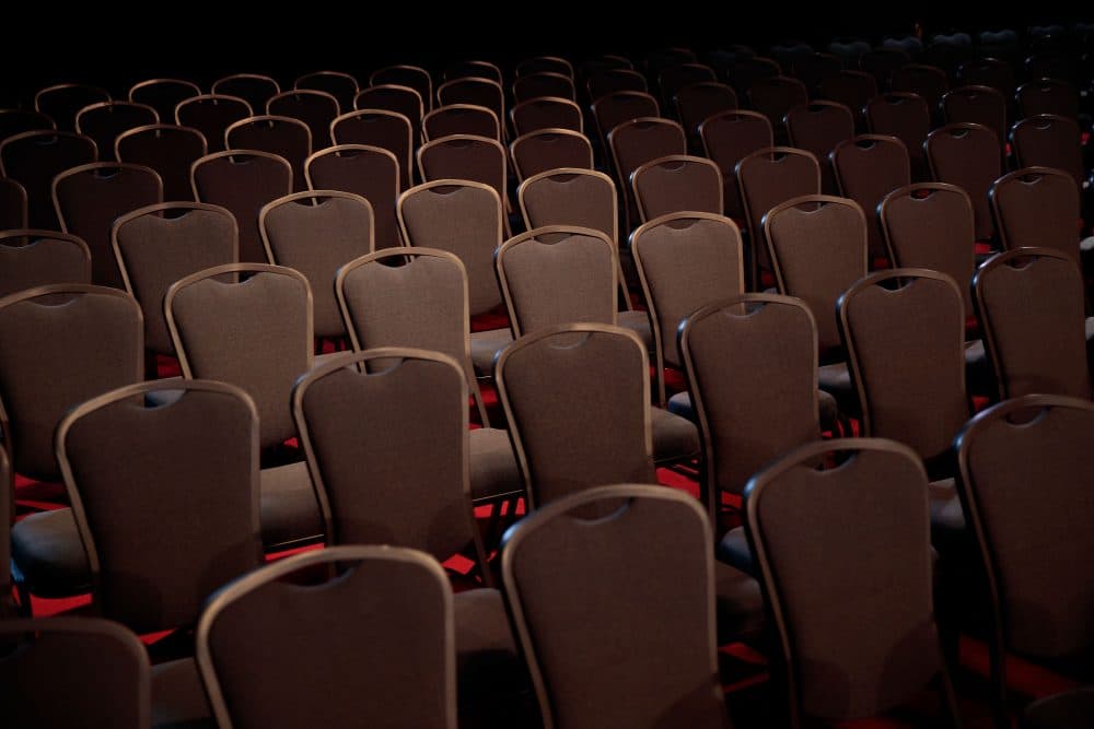 Chairs for audience members are arranged during a rehearsal for the first U.S. presidential debate at Hofstra University on Sept. 25, 2016, in Hempstead, N.Y. (Drew Angerer/Getty Images)