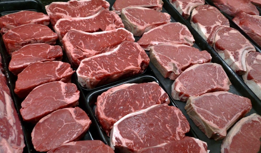 Steaks and other beef products are displayed for sale at a grocery store in McLean, Va. (J. Scott Applewhite/AP)