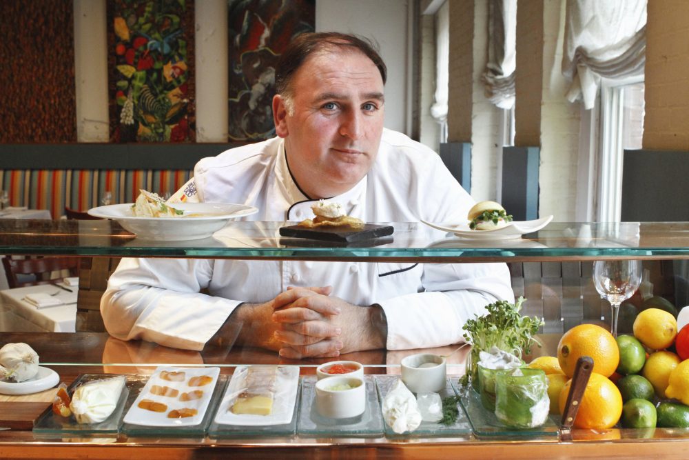 This March 15, 2011 photo shows chef José Andrés in his Minibar restaurant in Washington. Andres is quickly becoming the city's food ambassador to the rest of the country. (Jacquelyn Martin/AP)