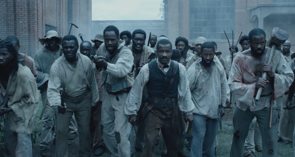 From left to right: Colman Domingo as Hark, Nate Parker as Nat Turner and Chike Okonkwo as Will in "The Birth of a Nation." (Courtesy Fox Searchlight Pictures)