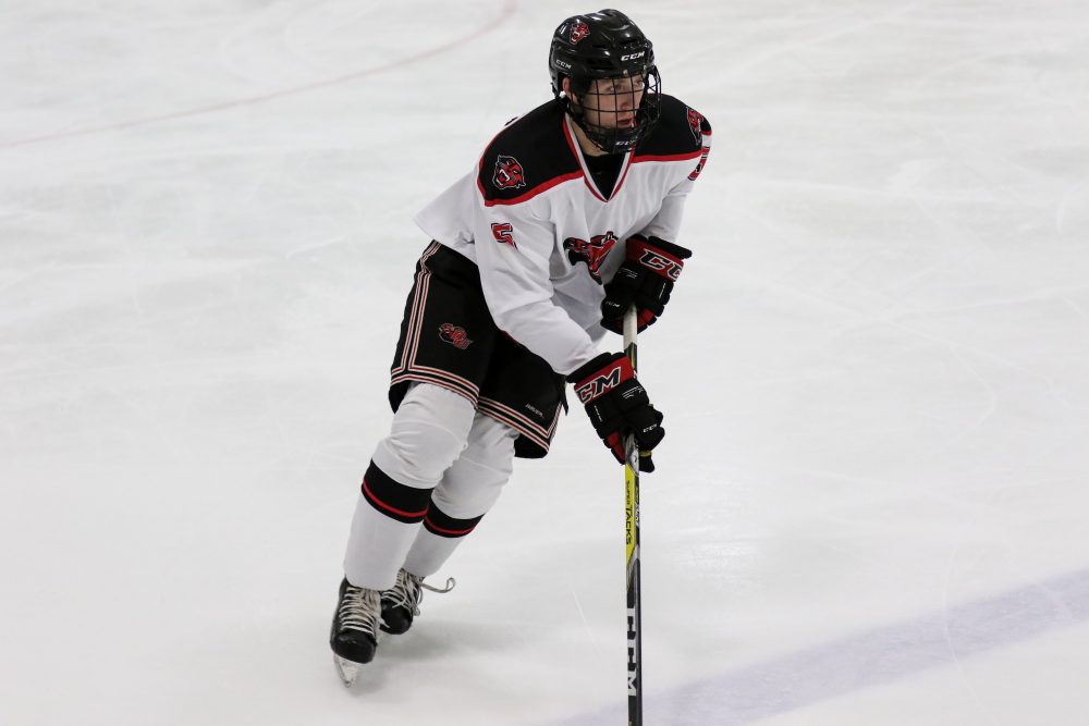 Walker Aurand's parents were told that their son wouldn't get past a 4th grade level in math or reading. Walker ended up graduating from high school with honors and is currently playing hockey at Davenport University. (Courtesy of Davenport University.)