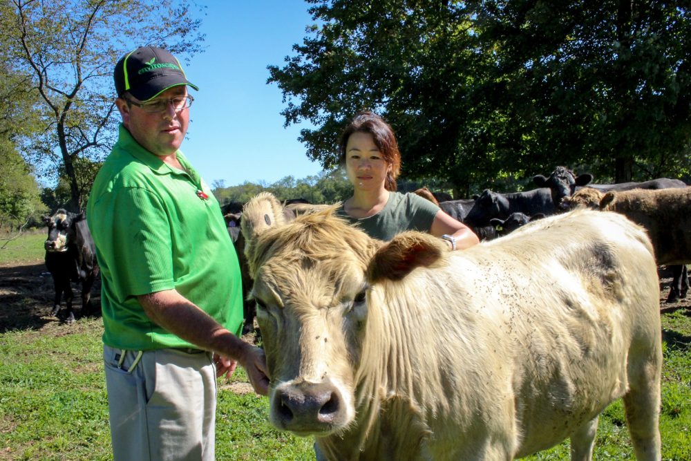 Ken Merrick and his wife, Natsuko, on their farm in eastern Ohio. (Julie Grant/The Allegheny Front)