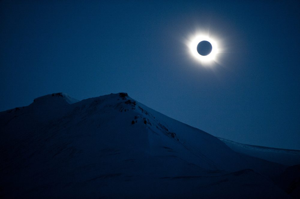 A total solar eclipse can be seen in Svalbard, Longyearbyen, Norway, in March 2015. (Jon Olav Nesvold/AFP/Getty Images)