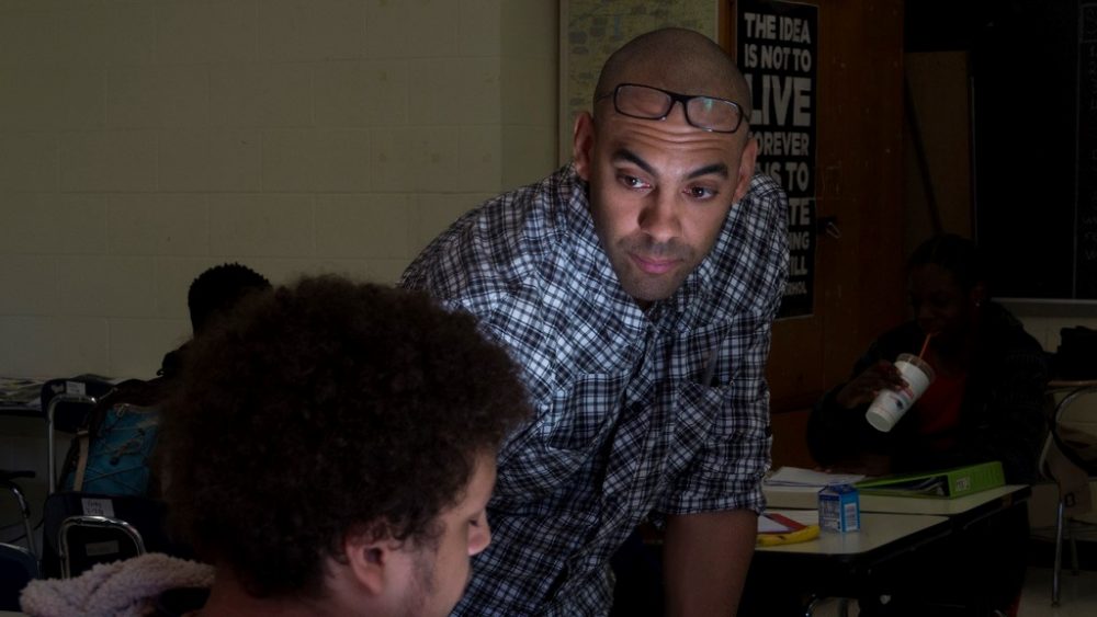 Darrell Anane put off law school to enroll in a Boston Public Schools program for new teachers. (Tonya Mosley/WBUR)