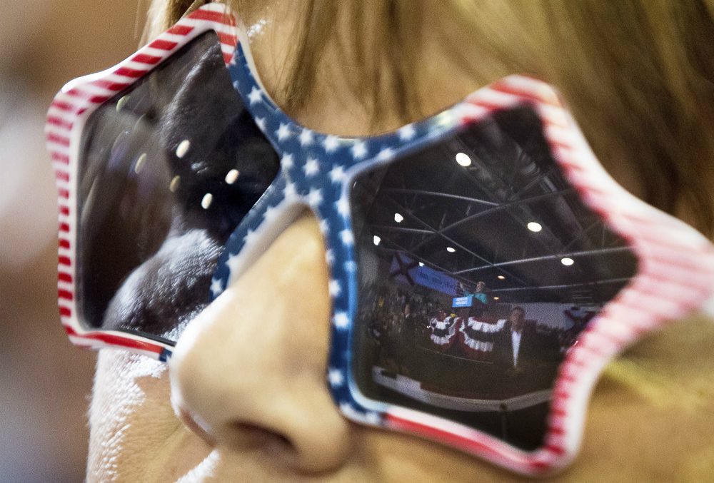 An audience member during a Hillary Clinton campaign rally at Palm Beach State College in Lake Worth, Fla., Wednesday, Oct. 26, 2016. (Andrew Harnik/AP)