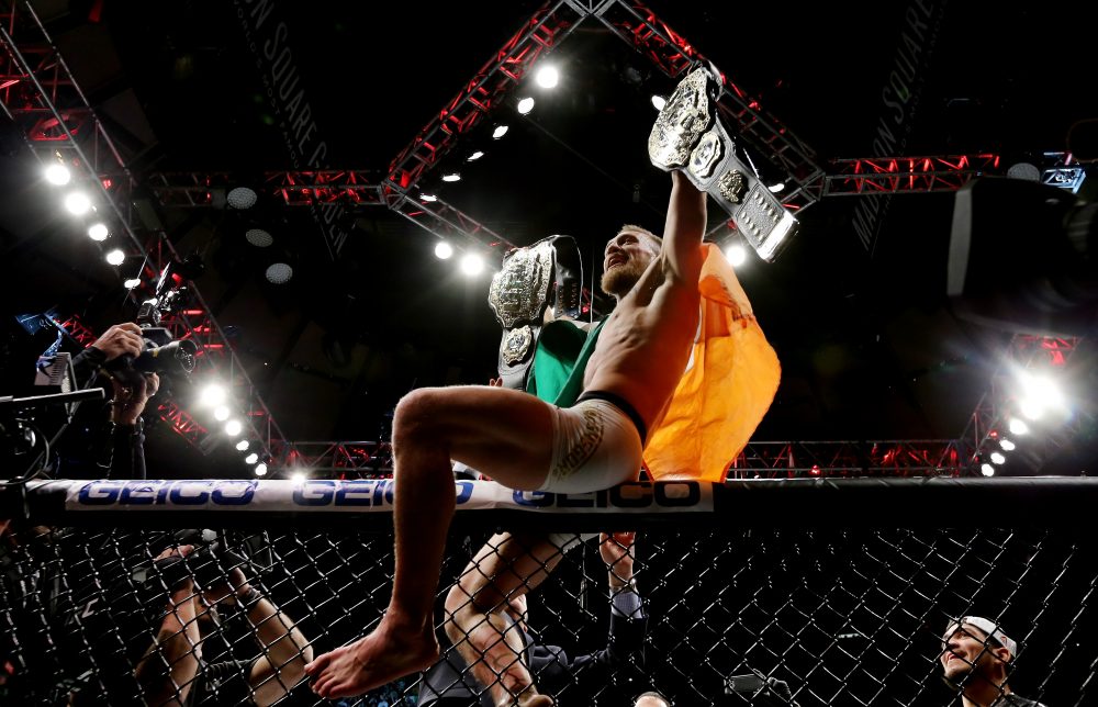 Conor Mcgregor is the first fighter in UFC history to hold two division titles simultaneously. (Michael Reaves/Getty Images )