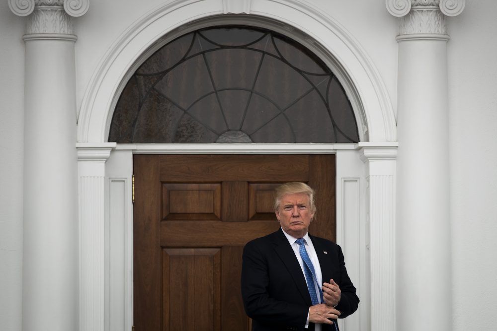 President-elect Donald Trump stands outside the clubhouse at Trump International Golf Club, Nov. 20, 2016 in Bedminster Township, N.J. (Drew Angerer/Getty Images)