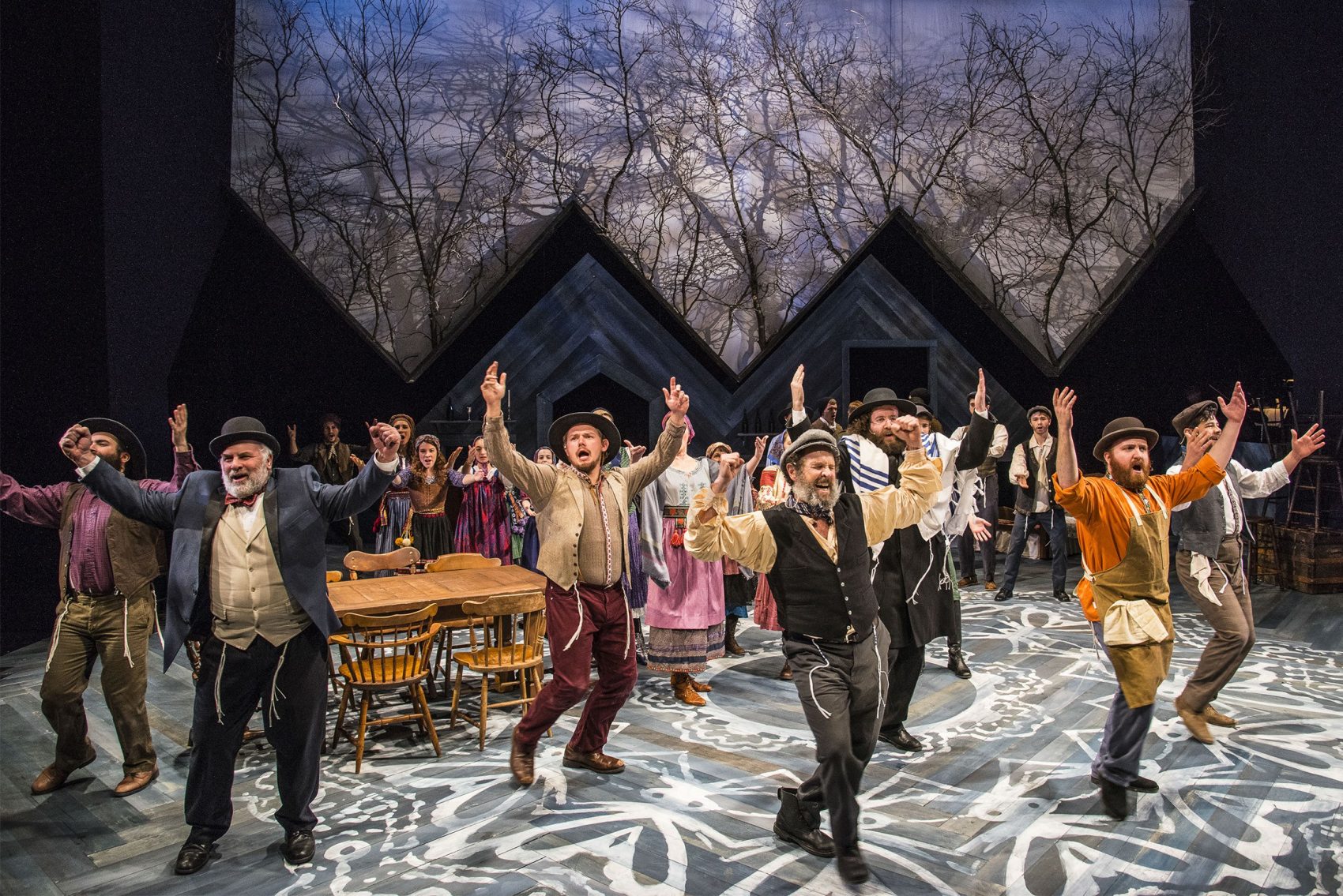 The ensemble of "Fiddler On The Roof" at New Repertory Theatre. (Courtesy of Andrew Brilliant/New Rep)