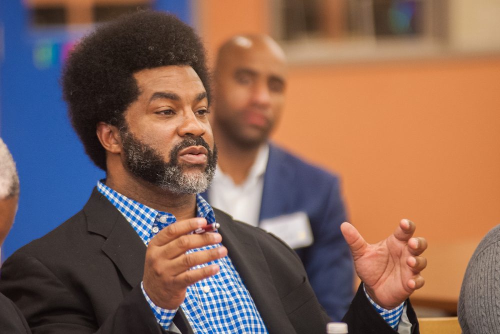 Sharif El-Mekki at a meeting of The Fellowship: Black Male Educators for Social Justice. (Courtesy)
