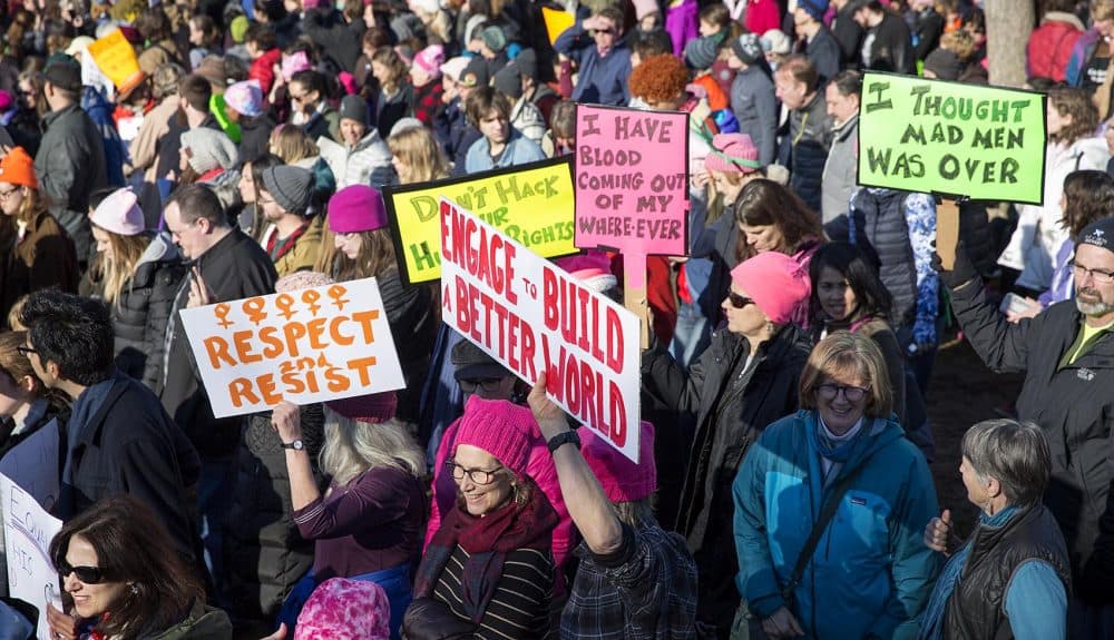 The crowd packs Boston Common. (Robin Lubbock/WBUR)